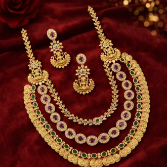 KASHI AND AD STONE COMBINED NECKLACE SET