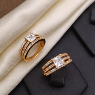 MICRO PLATED RING WITH STONE