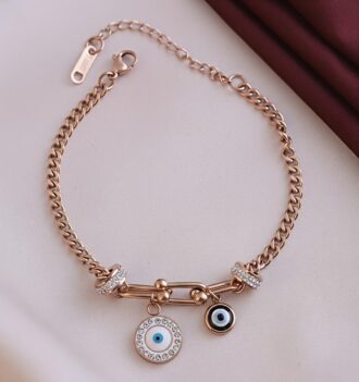 ANTI TARNISH ROSEGOLD EVIL EYE  BRACELET