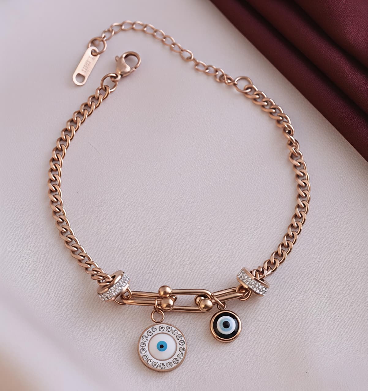 ANTI TARNISH ROSEGOLD EVIL EYE BRACELET