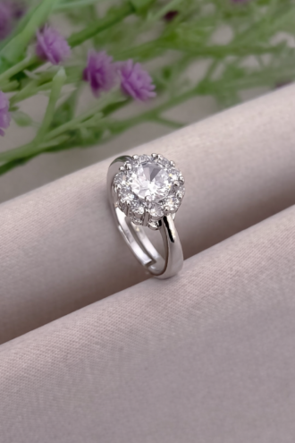 AD DIAMOND SILVER RING