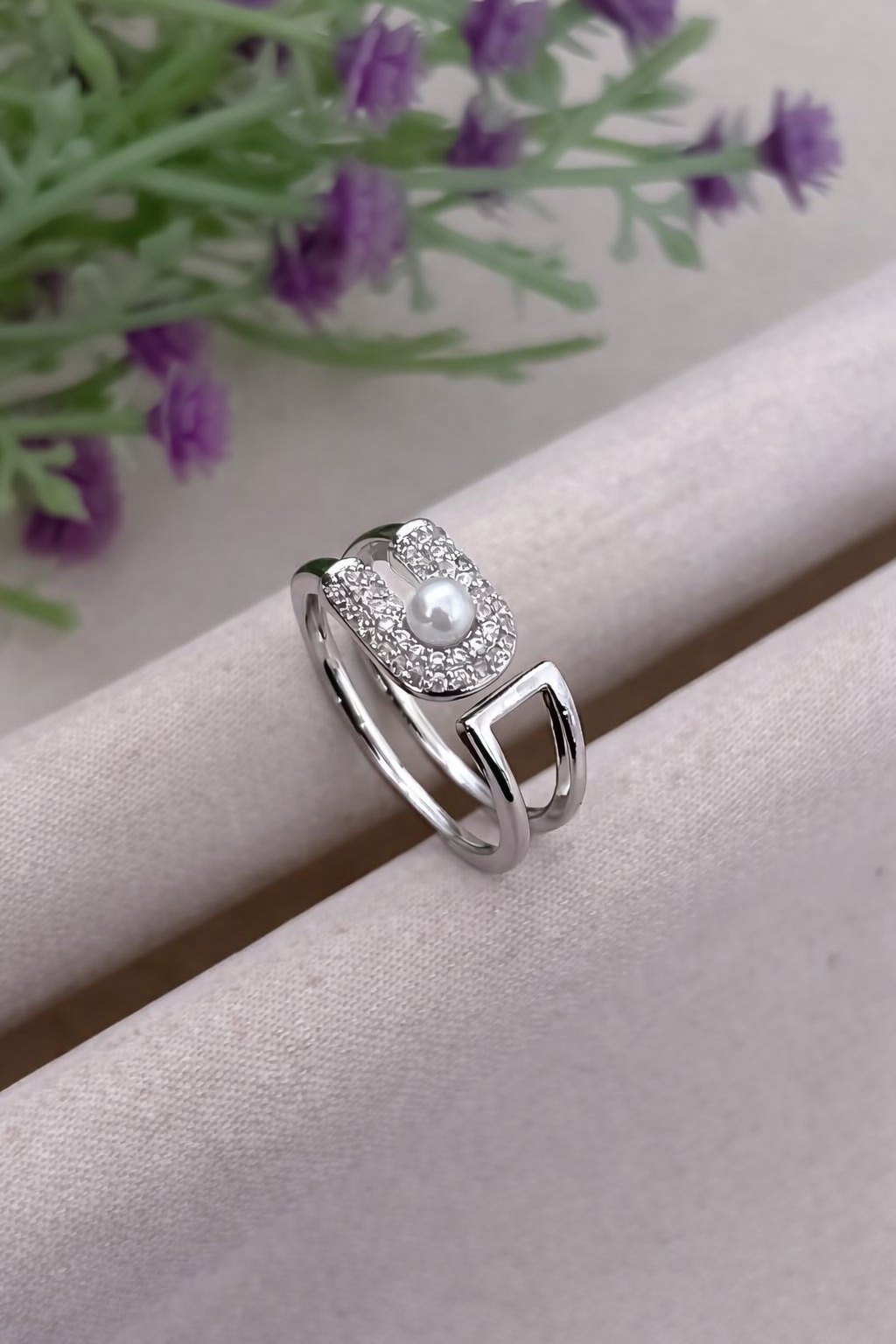 AD DIAMOND SILVER RING