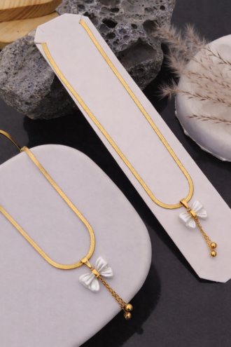 ANTI TARNISH NECKPIECE WITH BOW PENDANT