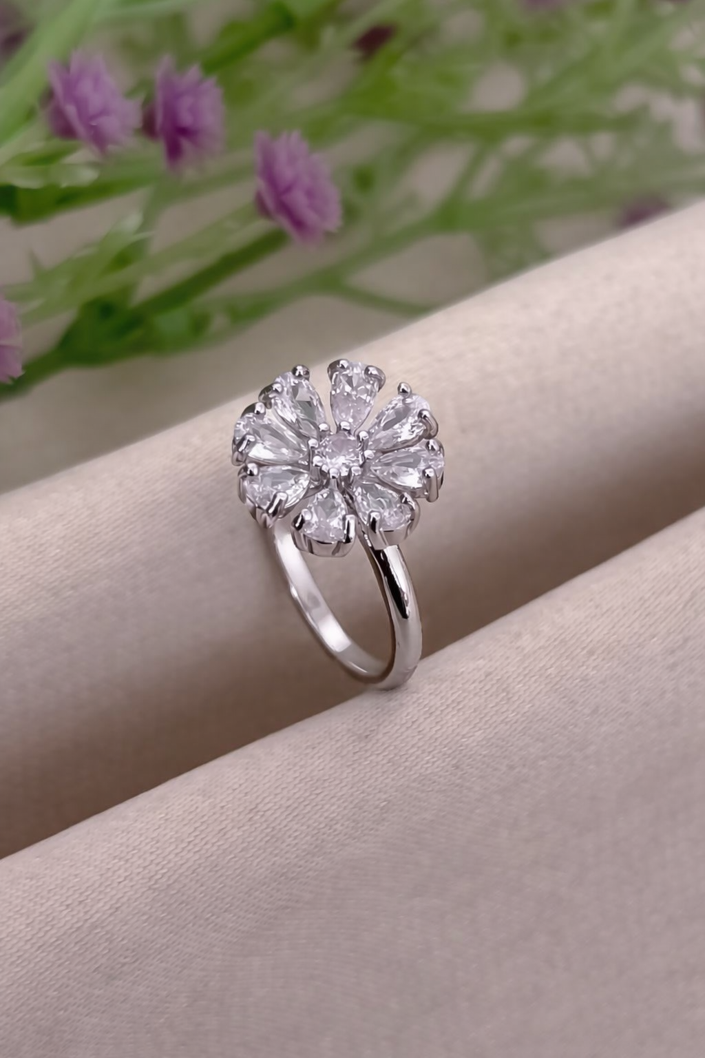 AD DIAMOND SILVER RING