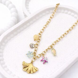 STAINLESS STEEL NECKCLACE WITH CHARMS